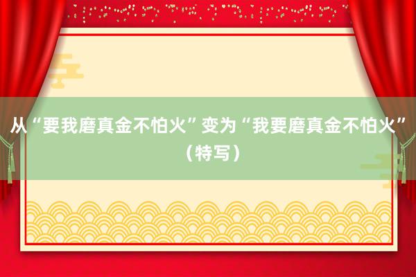 从“要我磨真金不怕火”变为“我要磨真金不怕火”（特写）